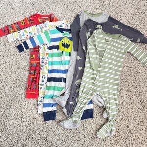 6pcs Bundle 6-9m Simple Joys by Carters One Piece Pajama Set Footed & non-Footed